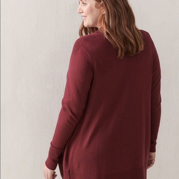 Long Sleeve Cardigan with Shawl Collar - Addition Elle
Size 1X (Red Wine) - Picture 3 of 7